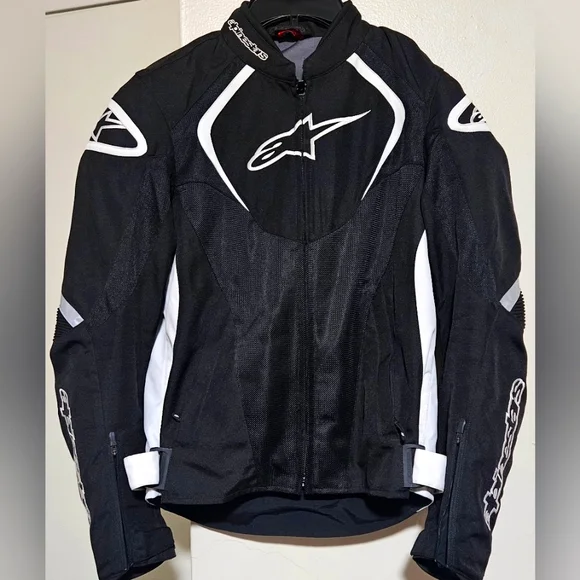 ALPINESTARS Stella T-JAWS WP Motorcycle Jacket Size M Black/White